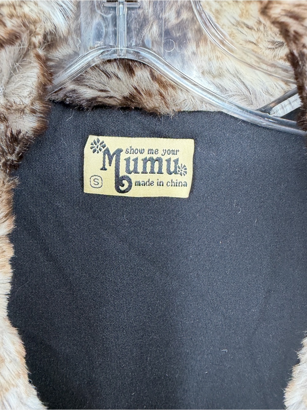 Show Me Your Mumu Mob Wife Boho Glam Whimsigoth Brown Faux Fur Crop Jacket S - Picture 3 of 13